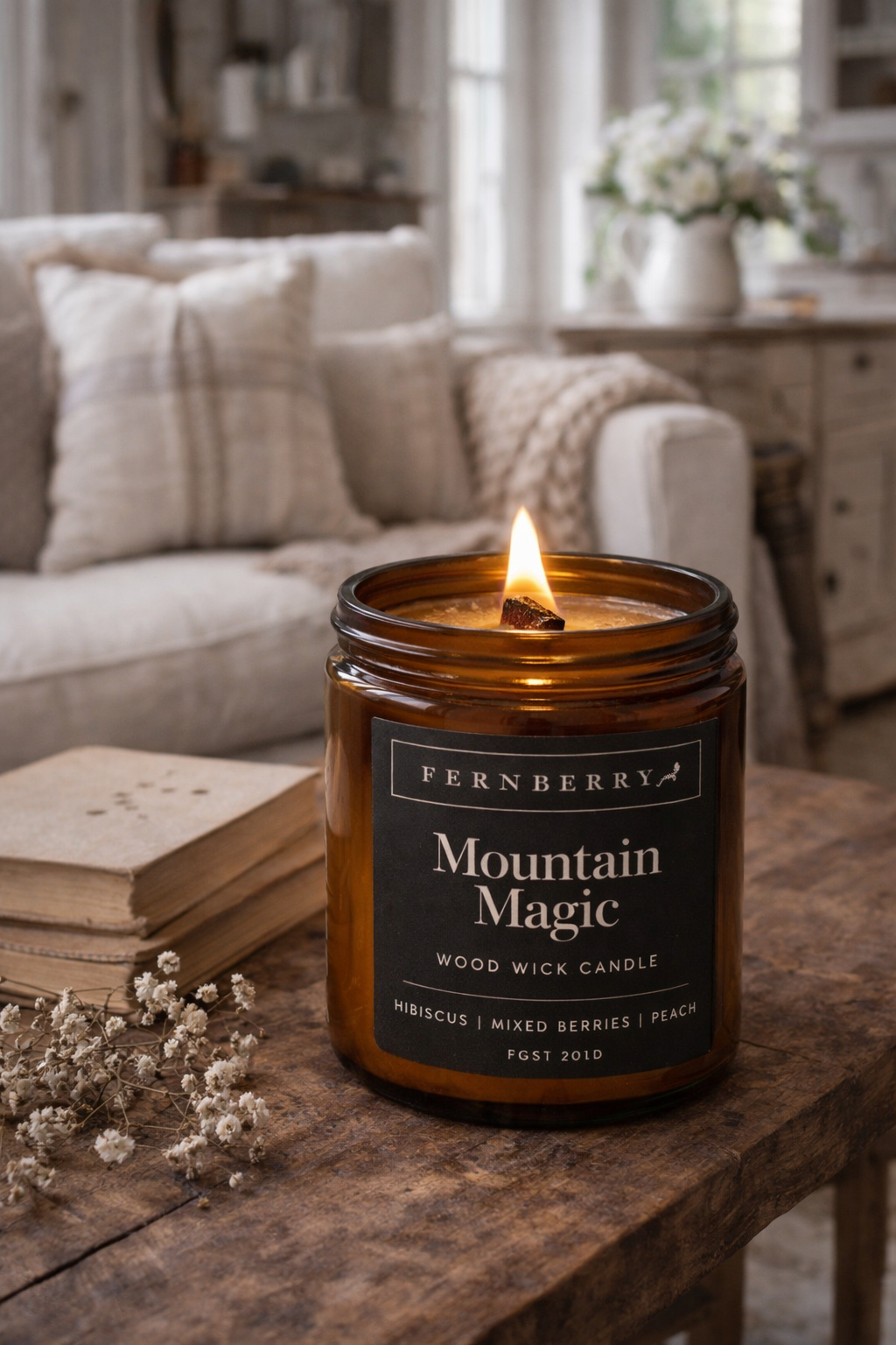 Mountain Magic- 8oz Wood Wick Candle