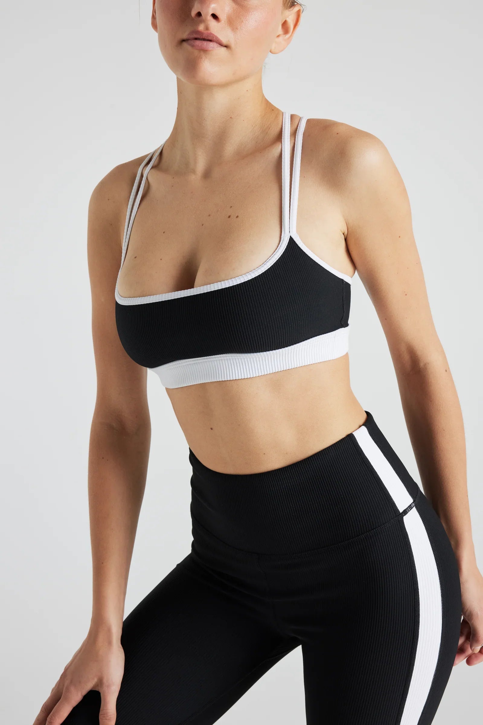 Rib Color Block Bra