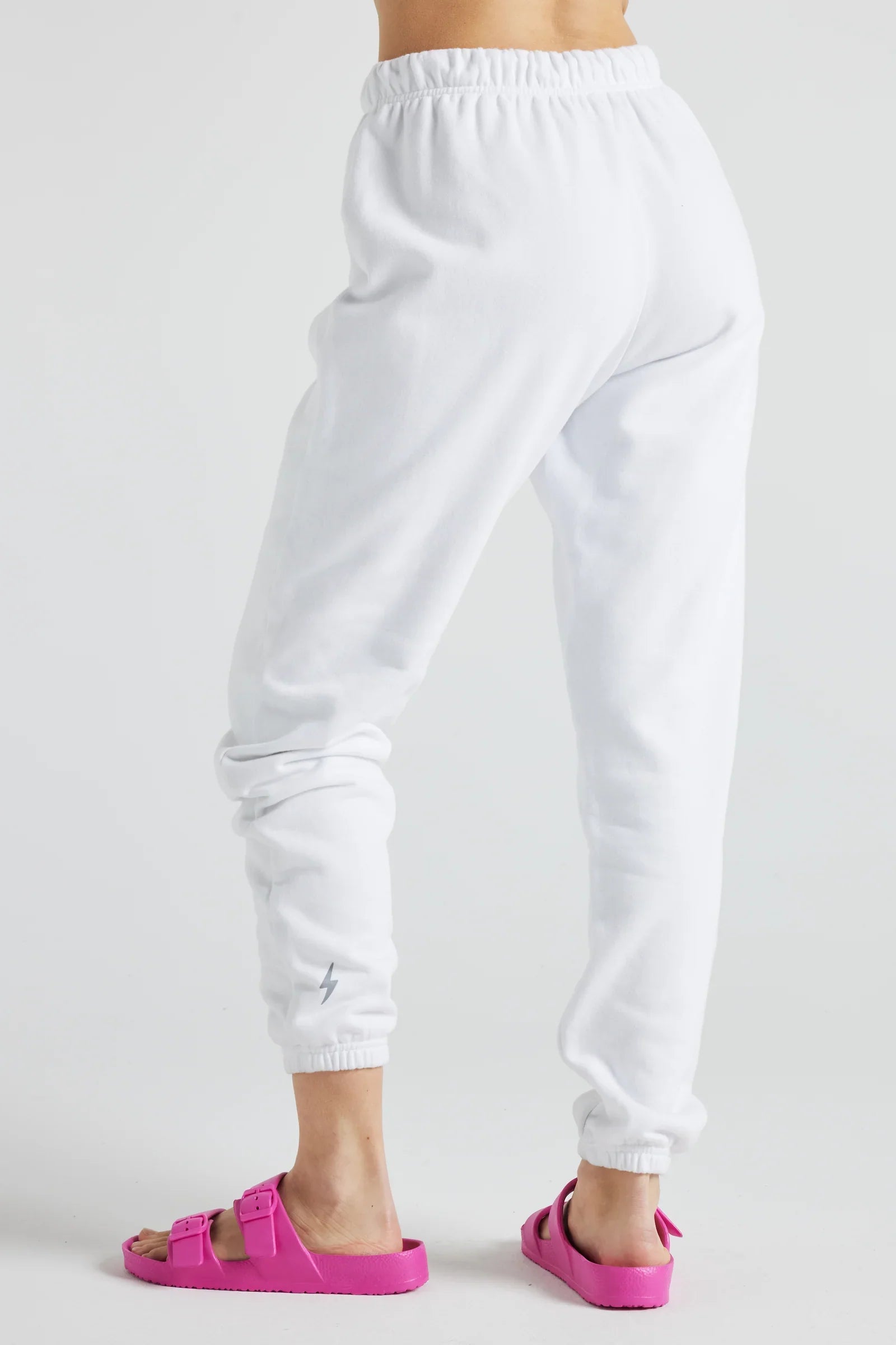 White Fleece Joggers