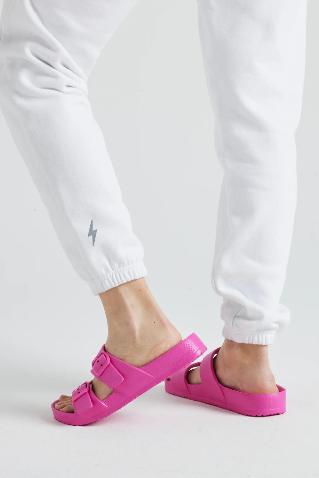 White Fleece Joggers