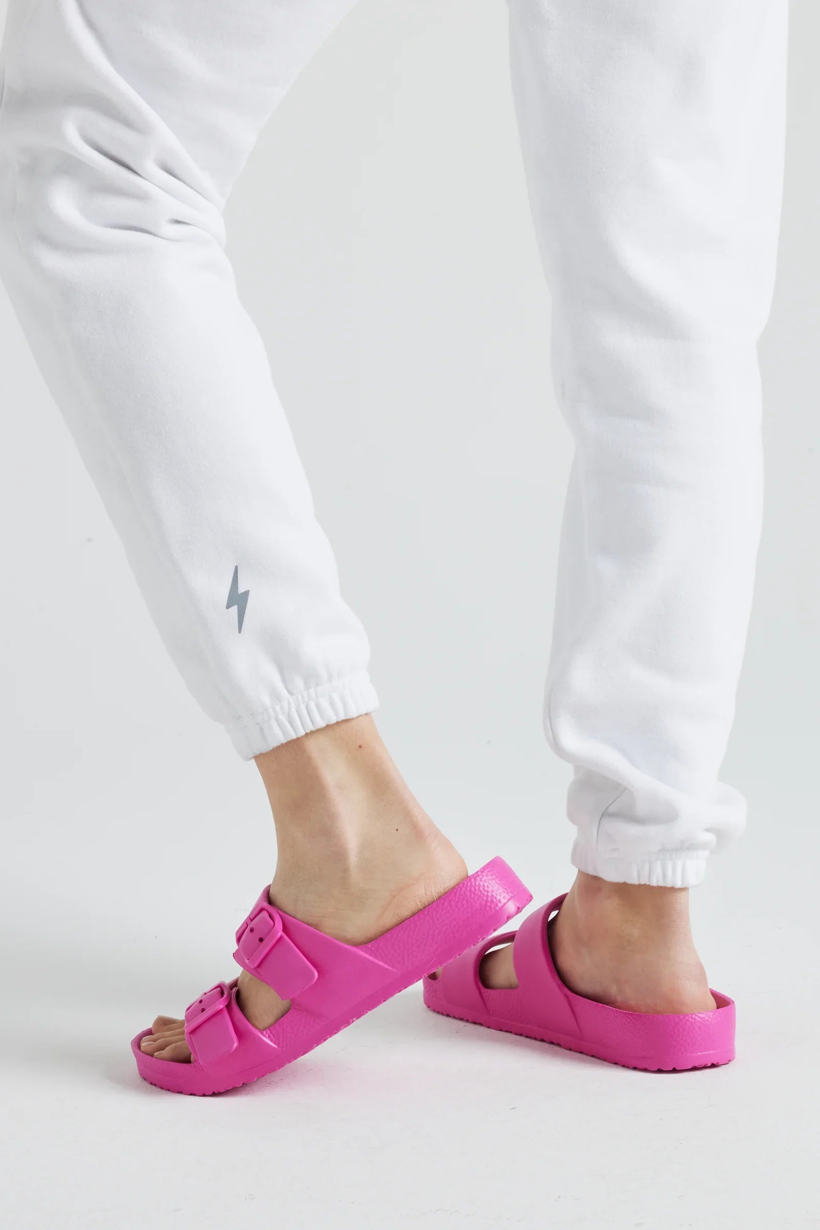 White Fleece Joggers