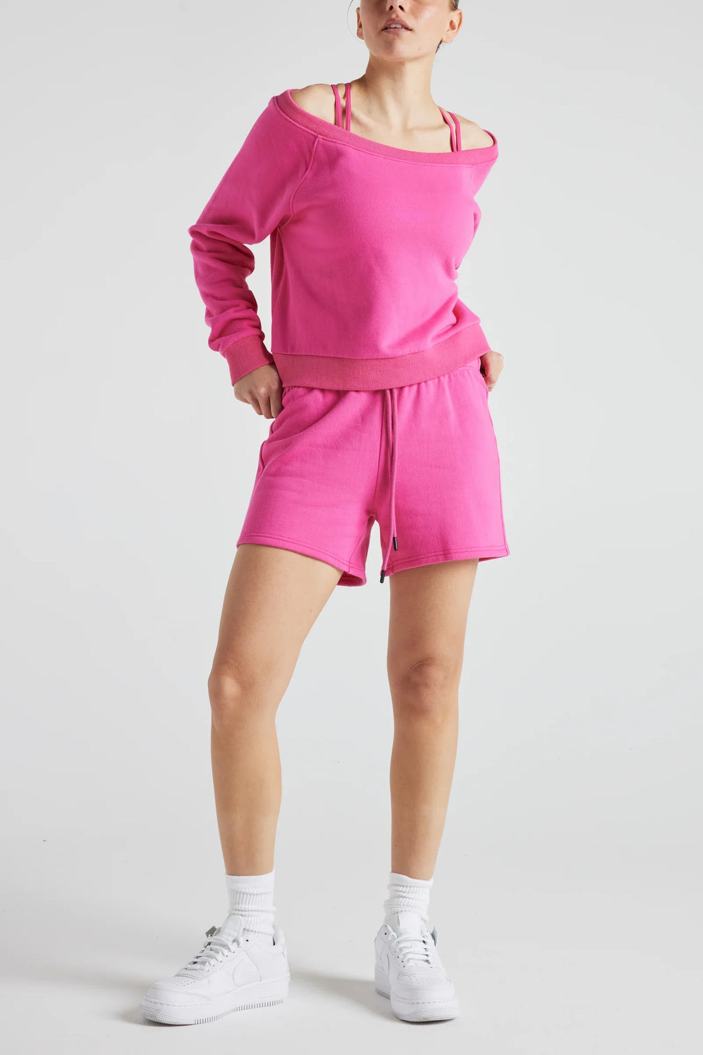 Off Shoulder PINK Sweatshirt