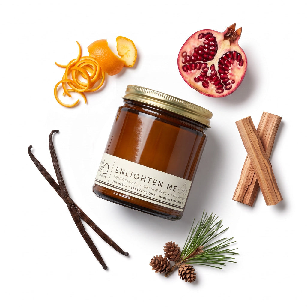 Enlighten Me Soy Blend Candle — Orange Peel, Pomegranate & Vanilla