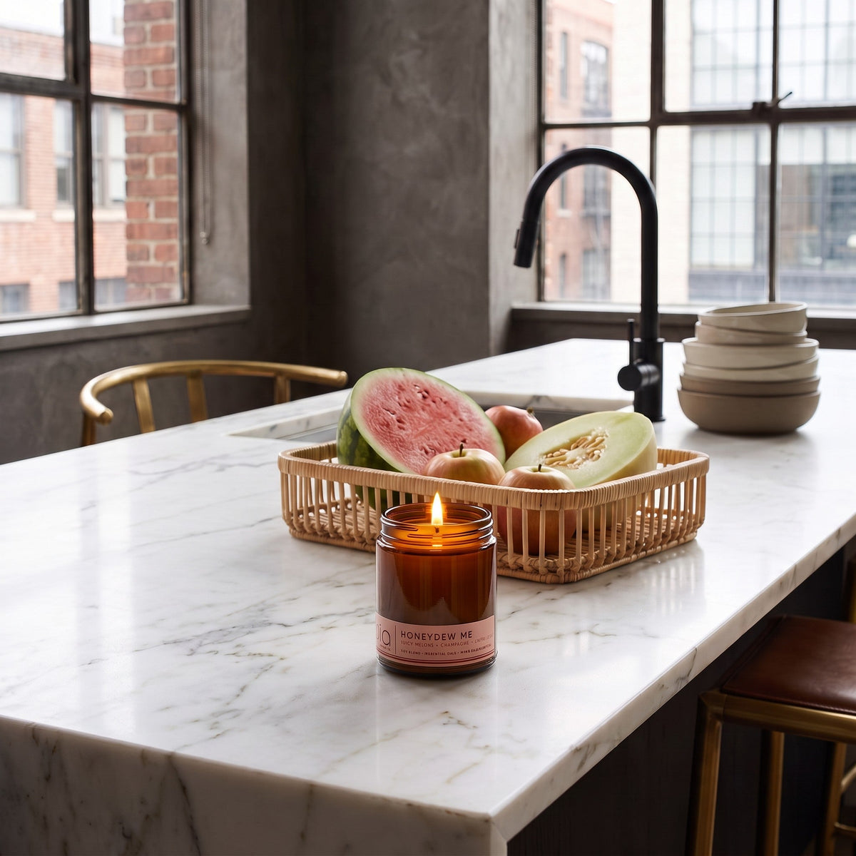 Honeydew Me Soy Blend Candle — Honeydew, Watermelon & Champagne