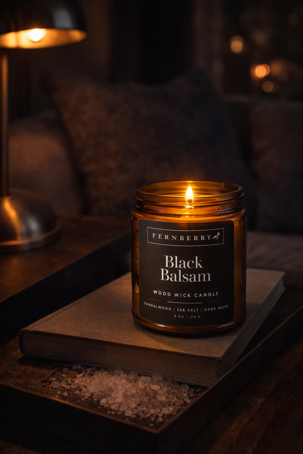 Black Balsam- 8oz Wood Wick Candle
