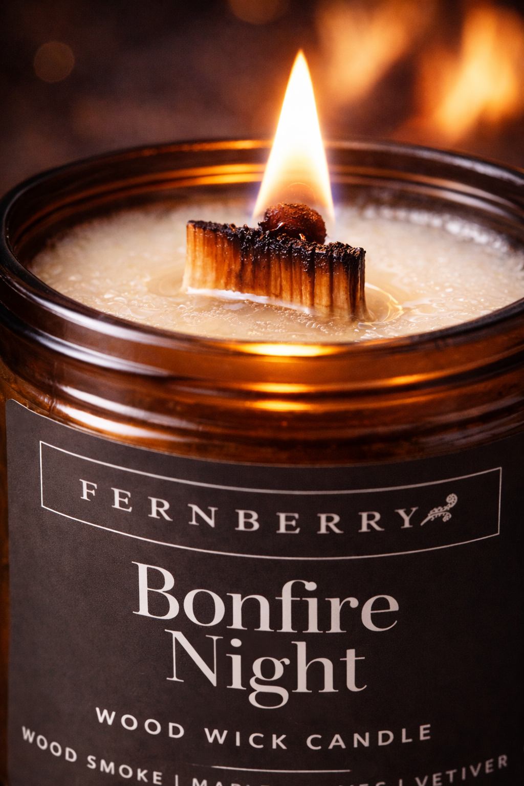 Bonfire Night- 8oz Wood Wick Candle