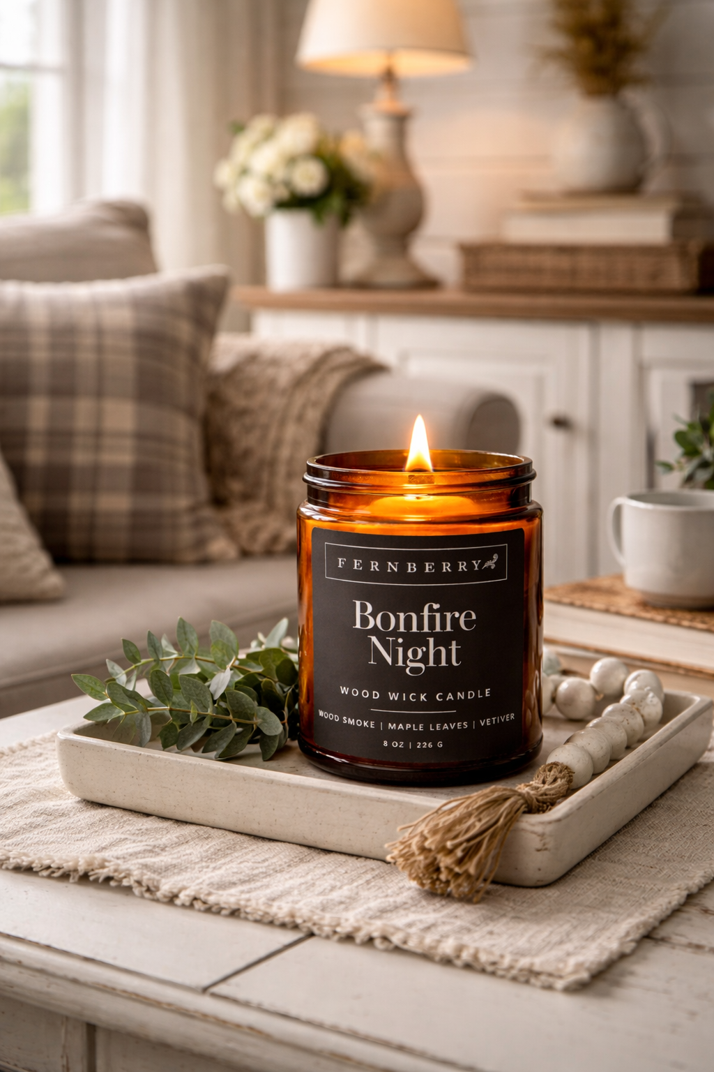 Bonfire Night- 8oz Wood Wick Candle