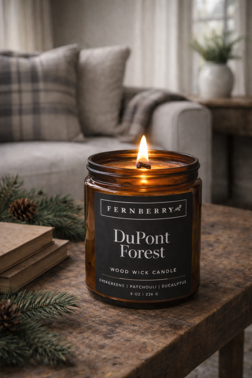 DuPont Forest- 8oz Wood Wick Candle