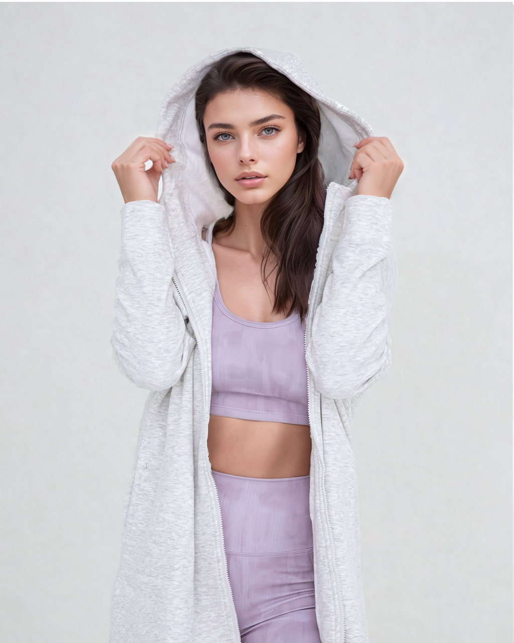 Gray Zip Up Hoodie Jacket