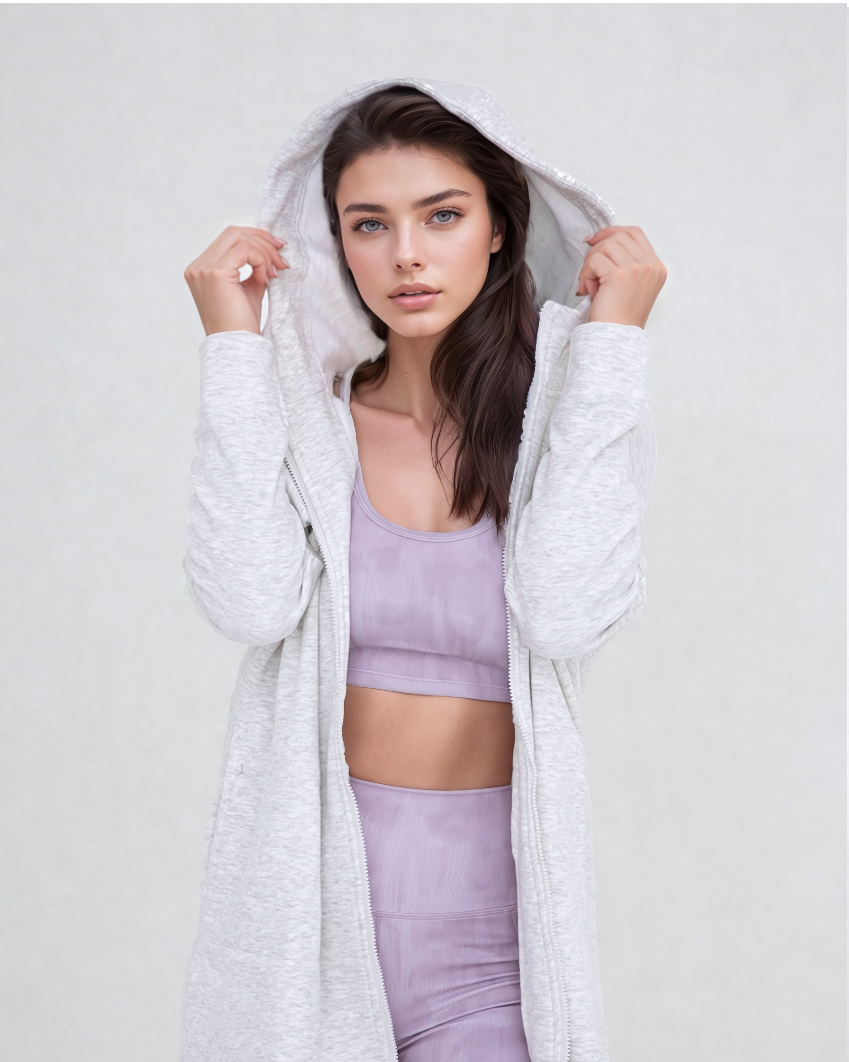 Gray Zip Up Hoodie Jacket