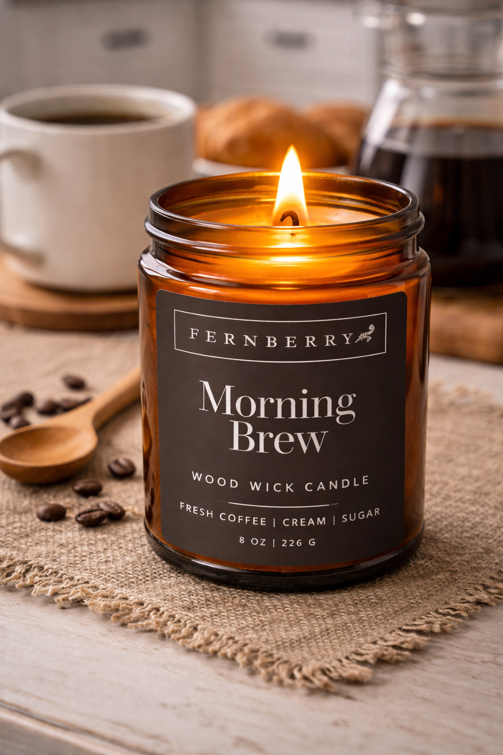 Morning Brew- 8oz Wood Wick Candle
