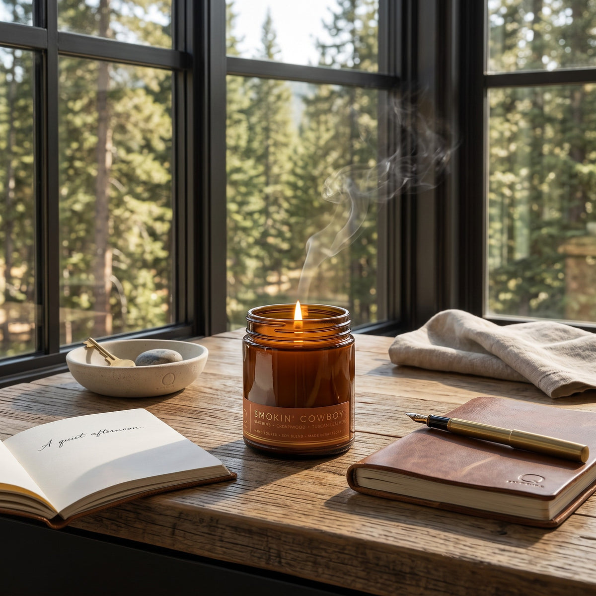 Smokin' Cowboy Soy Blend Candle — Sandalwood, Leather, Iris
